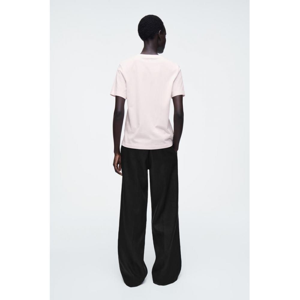 COS Футболка из хлопка с круглым вырезом в японском стиле