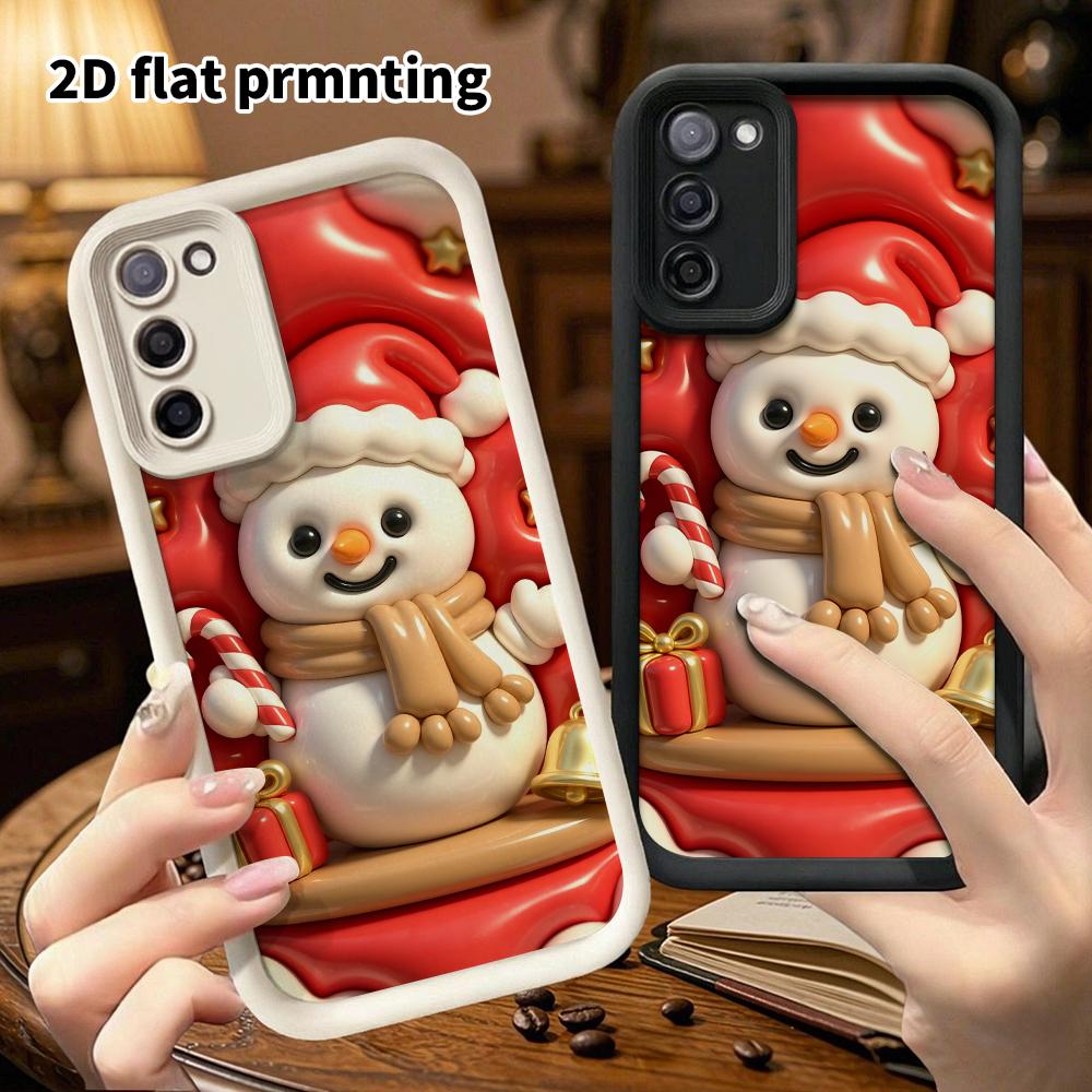 Чехол для телефона: 2D плоский, подходит для Samsung Galaxy A34 A35 M05 M06 S20 S22 S21 FE Plus 5G, защитный чехол, рождественский снеговик, идеальный праздничный подарок для C