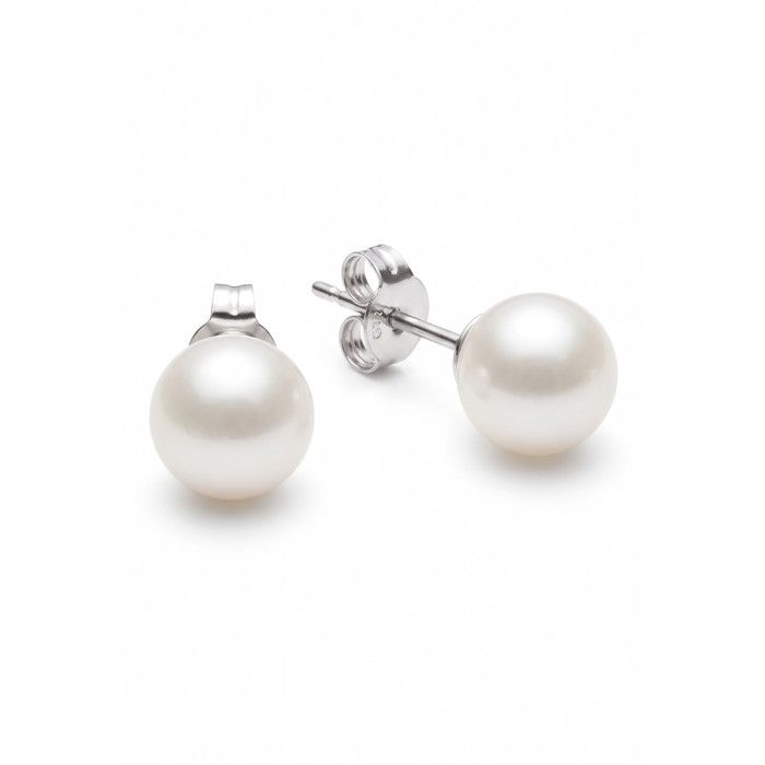 Boucles d'Oreilles - Pearls &amp; Colors - Véritables Perles de Culture - 7-8 mm - Argent 925 - Garantie 2 ans