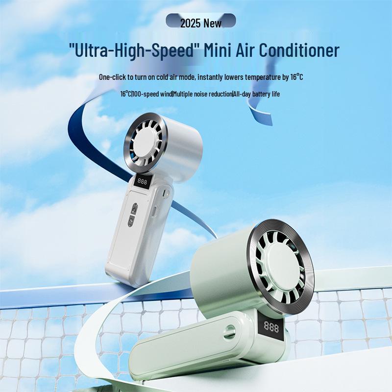 High-Speed Foldable Handheld Fan with 100 Adjustable Gears and Turbo Cooling