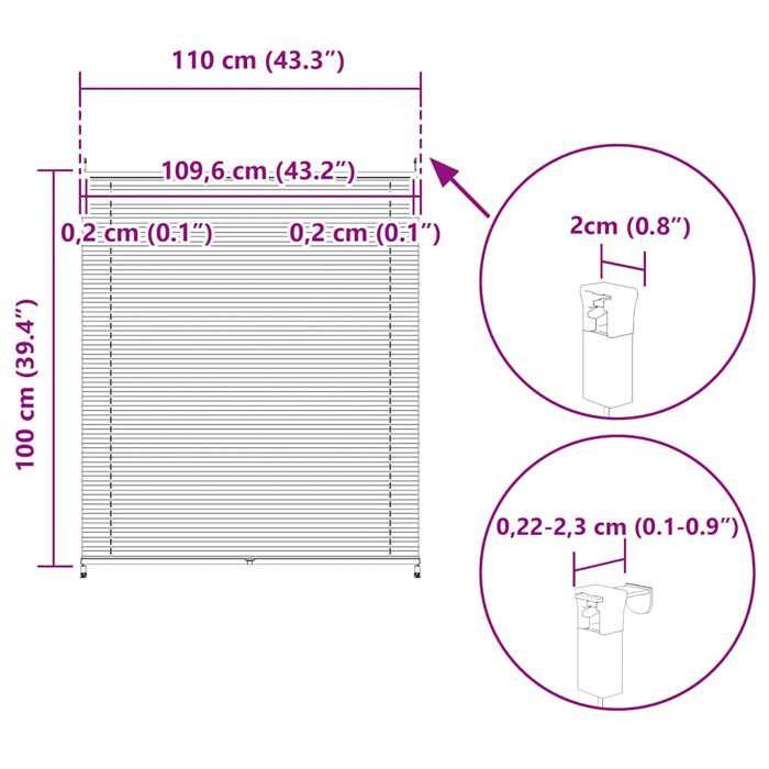 Store plissé en crème 110 x 100cm 240645