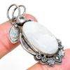 Natural Rainbow Moonstone, Topaz Gemstone 925 Sterling Silver Pendant 2.05" c8W96