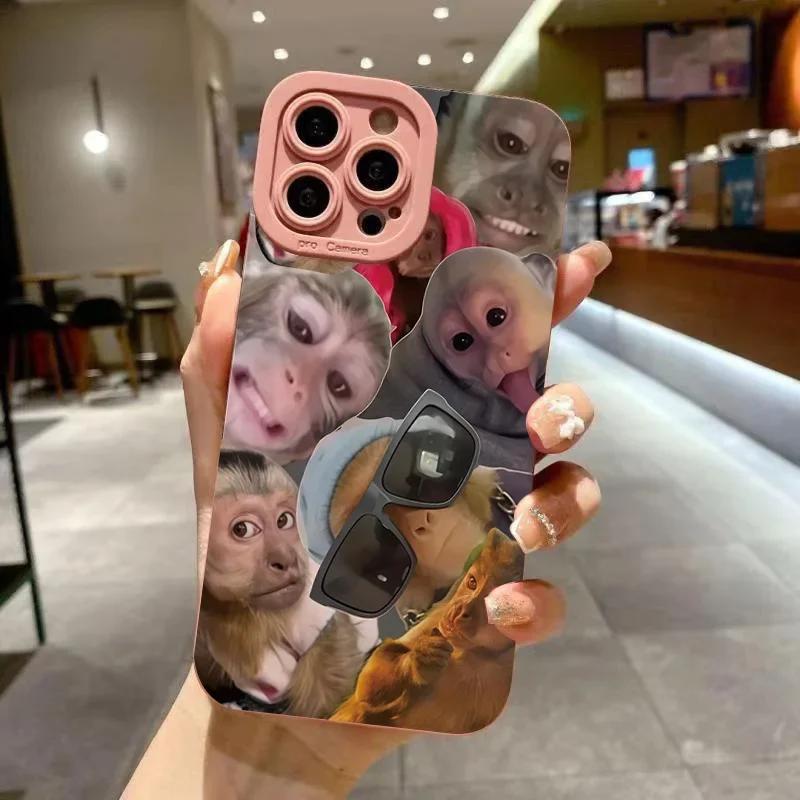 Новый креативный чехол для телефона с рисунком обезьяны для iPhone 16 Pro Max 15 14 13 12 11 XS X XR 7 8 Plus SE Ударопрочный мягкий чехол