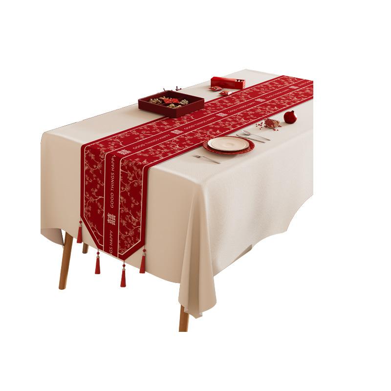 Свадебный флажок для стола Высококачественная скатерть для журнального столика Красный ТВ-шкаф Легкая роскошь Высококачественный Специальный Праздничные персонажи