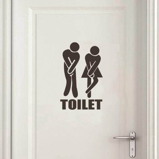 WC Toilet Entrance Sign Door Wall Sticker Decal Waterproof Mural Home Decoration