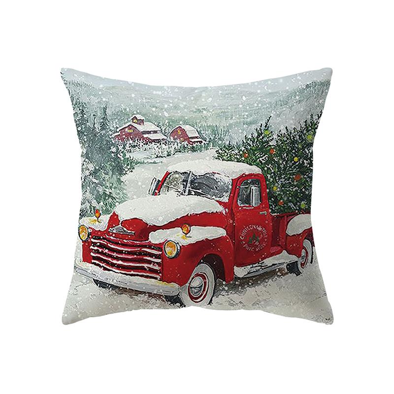 Чехлы для подушек с веселой рождественской атмосферой и принтом для дома, гостиной, украшения дивана, квадратная подушка, наволочка