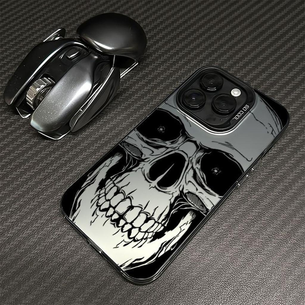 Halloween Silver IMD Phone Case for Apple 17PROMAX Halloween Air Skull Pumpkin Phone Case