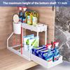 Multifunctional 2-Tier Retractable Kitchen Storage Rack Space-Saving Drawer Organizer for Kitchen, Bathroom Home