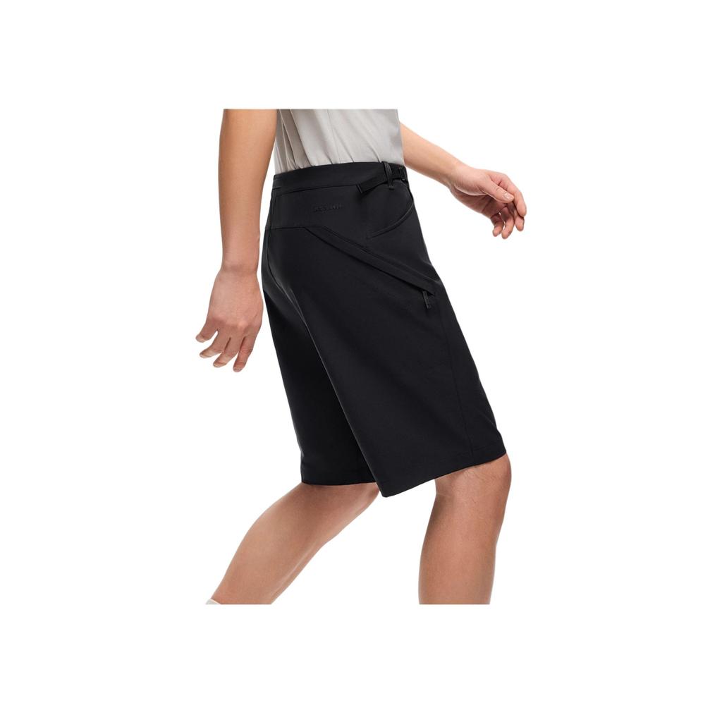 Anta Comfortable Versatile Simple Mid-Waist Zipper Solid Color Breathable Casual Shorts Men Shorts Basic-Black 152520510-3