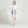 Прозрачный плащ из ЭВА с капюшоном для взрослых, унисекс, пончо средней длины с кнопками, водонепроницаемые ветрозащитные походные плащи для мужчин и женщин