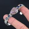 Pear Purpurite Gemstone Blue Topaz 925 Silver Mother Art Deco Artisan New Bangle