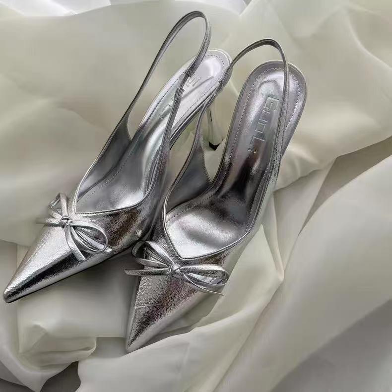 2025 лето новые туфли на высоком каблуке сумка голова сандалии сказочные туфли темперамент острые сандалии