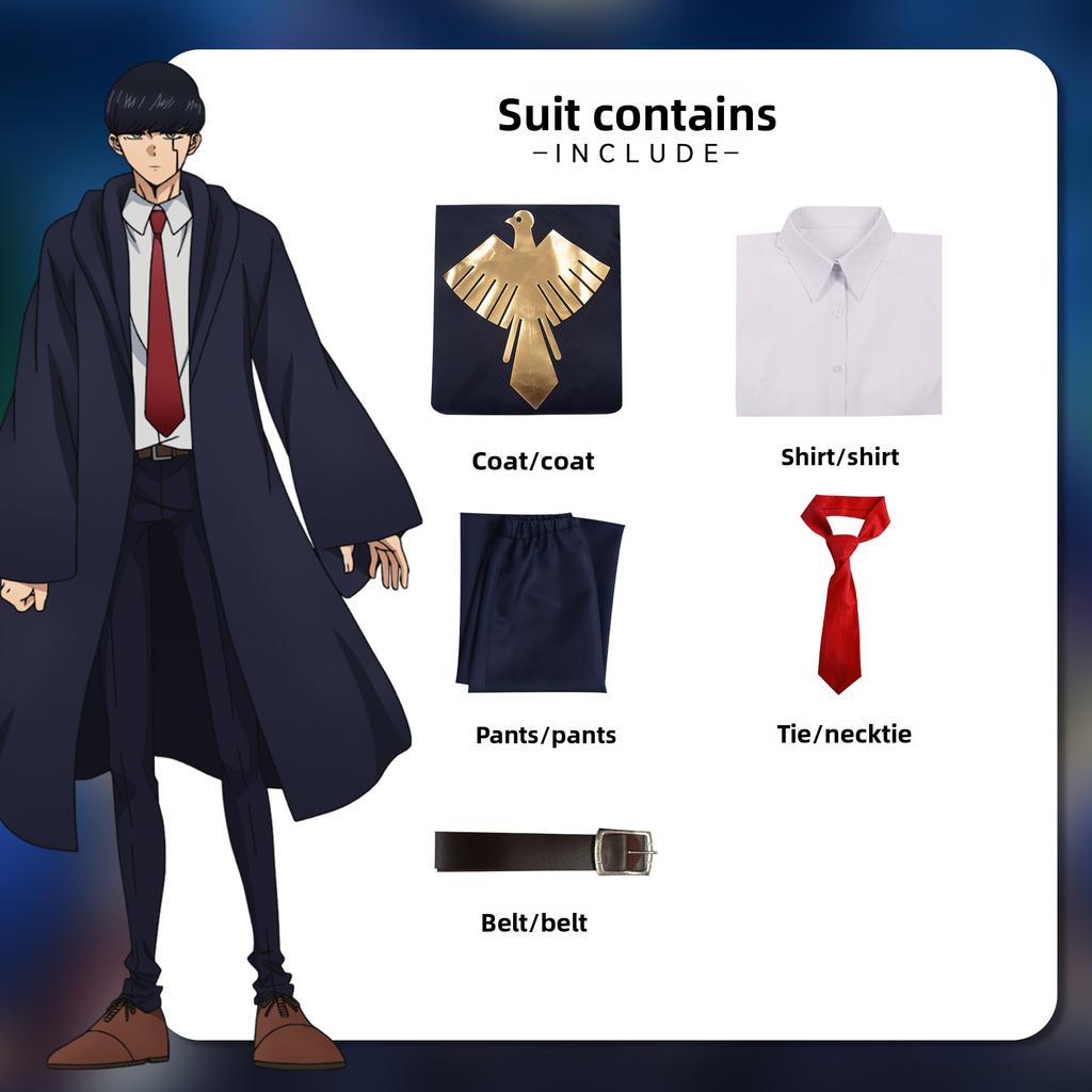 Аниме Мэшл Рэймонд Костюм для косплея 2025 Женский Мужской Детский Магическое Пальто Плащ Академическая Форма Синяя Мантия Форменный Костюм Вечеринка