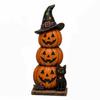 Vintage Halloween Pumpkin Ghost Figurine 2D Flat Halloween Wooden Sign  Home Decor