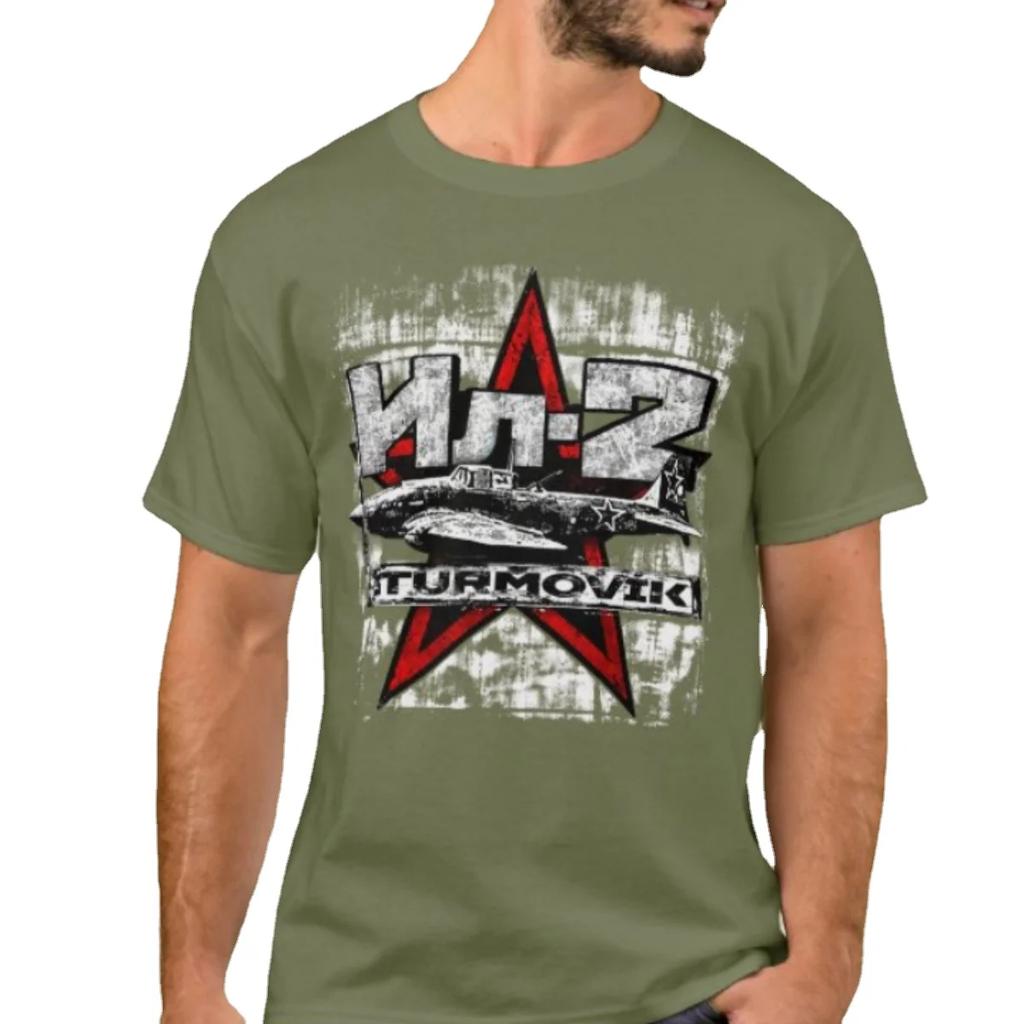 WWII Soviet Ilyushin Il2 Sturmovik Ground Attack Aircraft Military Enthusiasts TShirt Cotton Short Sleeve ONeck Mens T Shirt