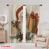2pcs,2D plane printing Contemporary Curtains Vintage Santa Claus Polyester Fabric (without rod) Outdoor Decorations for Bedroom,