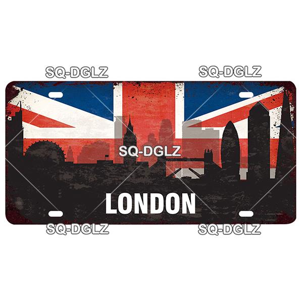 [SQ-DGLZ] Знаменитый городской номерной знак, металлический знак, винтажная табличка, деревенская жестяная вывеска, настенный декор, декор для бара, дорожный постер