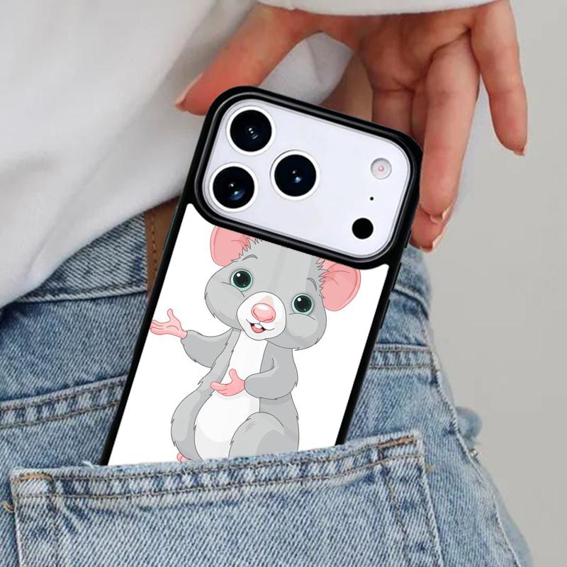 Чехол для телефона с писклявой крысой, милый мультяшный, для iPhone 17ProMax 12 13 14 15 16e 17 Pro Max Plus Air Cover