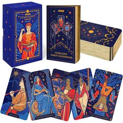 Таро Starlight Wyspell с руководством Уникальная колода карт Таро для начинающих Современные карты гадания - - (синий)
