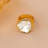 Niche versatile geometric inlaid white crystal necklace light luxury design ring couple hexagonal diamond stud earrings women