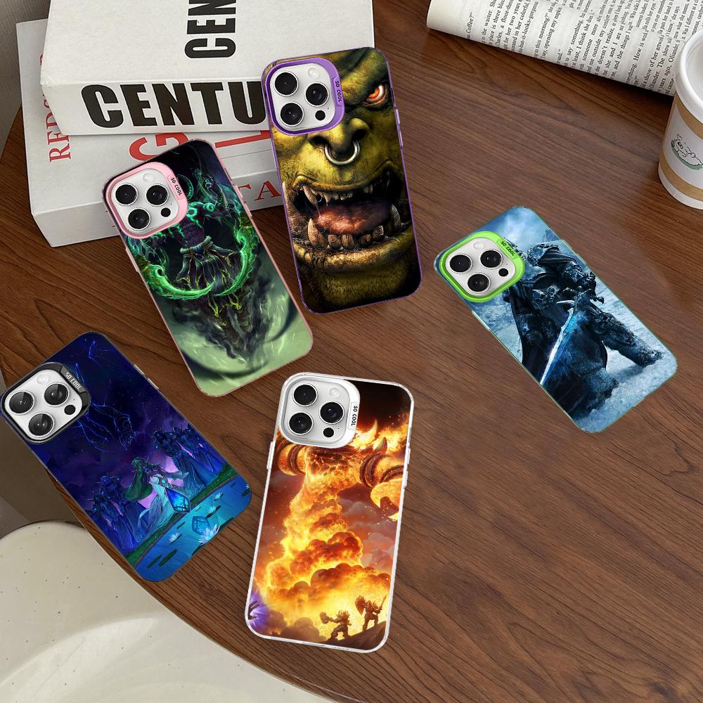 Чехол для телефона W-World Of W-Warcraft для iPhone 16 15 14 13 12 11 Pro Max X XR XSMAX 8 7 Plus Матовый Ударопрочный Задний Чехол