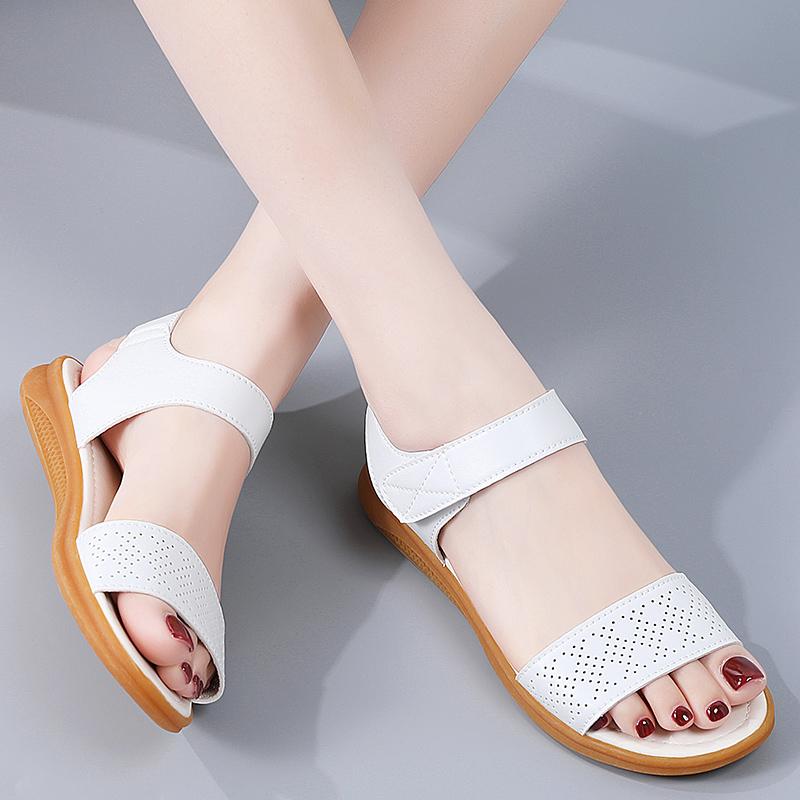 Женские черные босоножки на танкетке, летние белые нарядные босоножки с открытым носком, повседневные босоножки на толстой подошве и каблуке-платформе, большие размеры