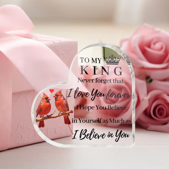 Акриловый орнамент в форме сердца Love Heart, прозрачный акриловый блок, отдельно стоящий настольный Love