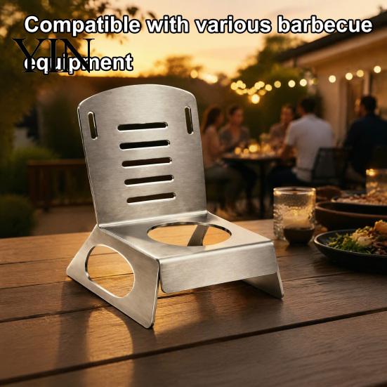 Charcoal Grill Accessories Vertical Chicken Roaster Stand, 304 Stainless Steel BBQ Can Holder for Grill, Outdoor Camping Rotisserie Rack, Beer