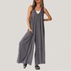 Women's Casual Summer Loose Jumpsuit Sleeveless Tank Top V Neck Wide Leg Jumpsuit Women's Work Wear Jumpsuit