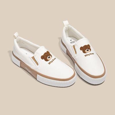 Модные мокасины Slip On Canvas Kawaii Милая женская обувь Стильная акция Низкая цена Весна Оригинал Новинка Осень женская обувь