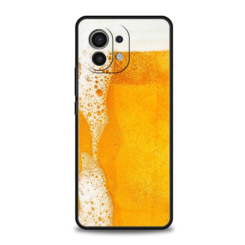 Alcohol Summer Bubble Phone Case For Xiaomi 13 12 11 Lite 12T 11T 10T 9T Mi Poco X5 M4 M3 X4 X3 Pro F5 F4 F3 GT 5G Black Cover