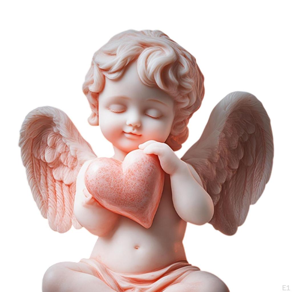 Акриловая статуэтка ангела, коллекционная скульптура, домашний декор для улицы и дома, херувим для