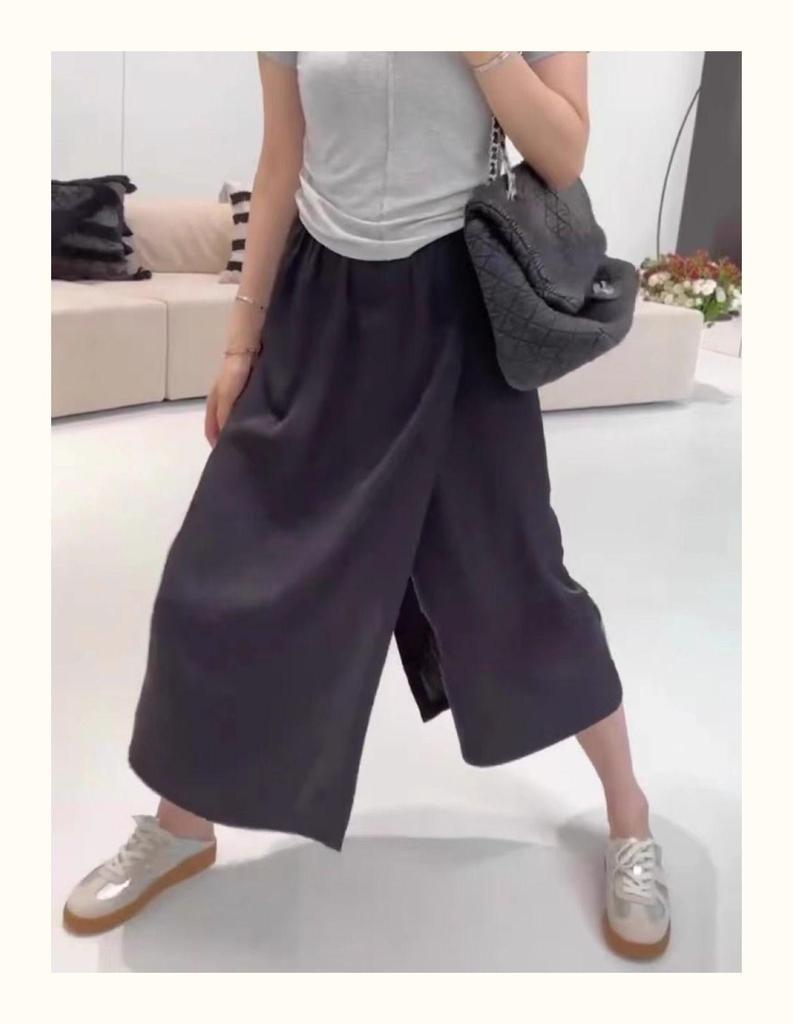 Летние женские брюки-юбки с высокой талией и широкими штанинами - повседневные, универсальные, облегающие