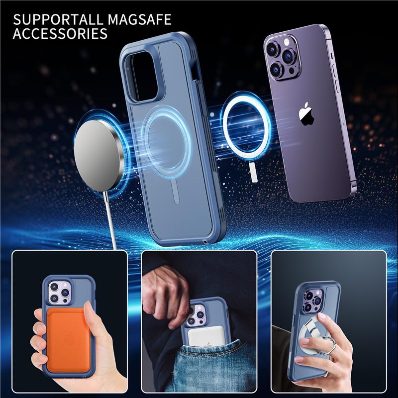 Роскошный чехол Armor Box для IPhone 15, 14, 13, 12 Pro Max Plus, силиконовый чехол из ТПУ, гибридный тяжелый магнитный противоударный чехол MagSafe