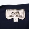HERMES 20Stainless Steel 01-5773 Cotton Crew Neck Short Sleeve Pocket Top tops L NavyUsed