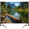 2D Yosemite Backdrop, Forest River Mountain Photography Background