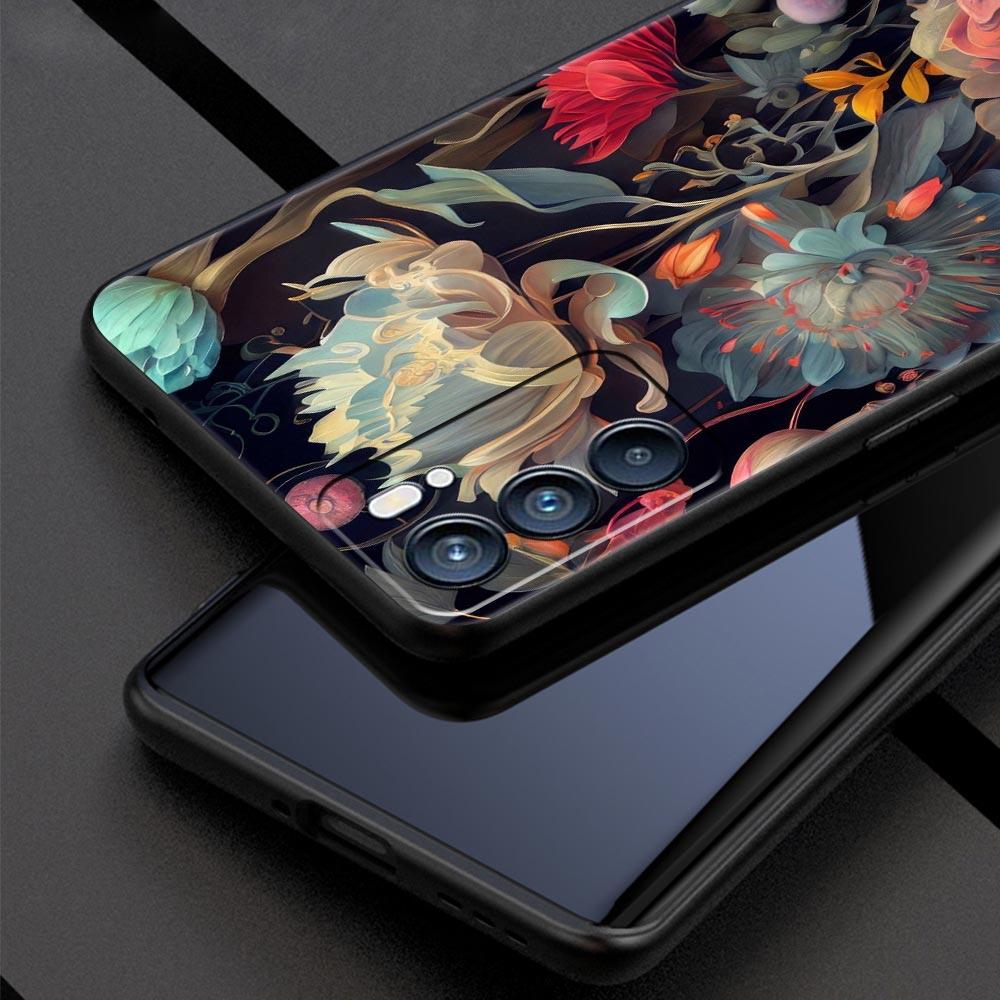 Чехол для телефона с абстрактными растениями и цветами для Oppo Reno 13 12 11 10 7 F Find X5 X6 A98 A80 A79 A78 A57 A54 A31 A17 Pro 5G Мягкий чехол из ТПУ