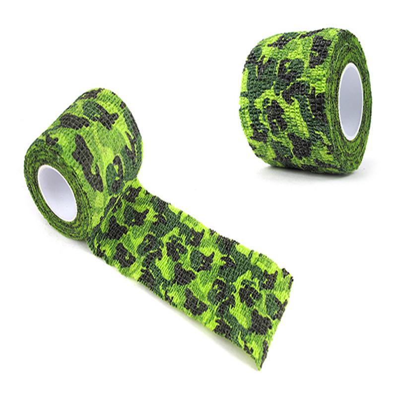 Прочная армейская камуфляжная стелс-спортивная лента 5 см x 4,5 м, водонепроницаемая водонепроницаемая нетканая тактическая повязка на рану