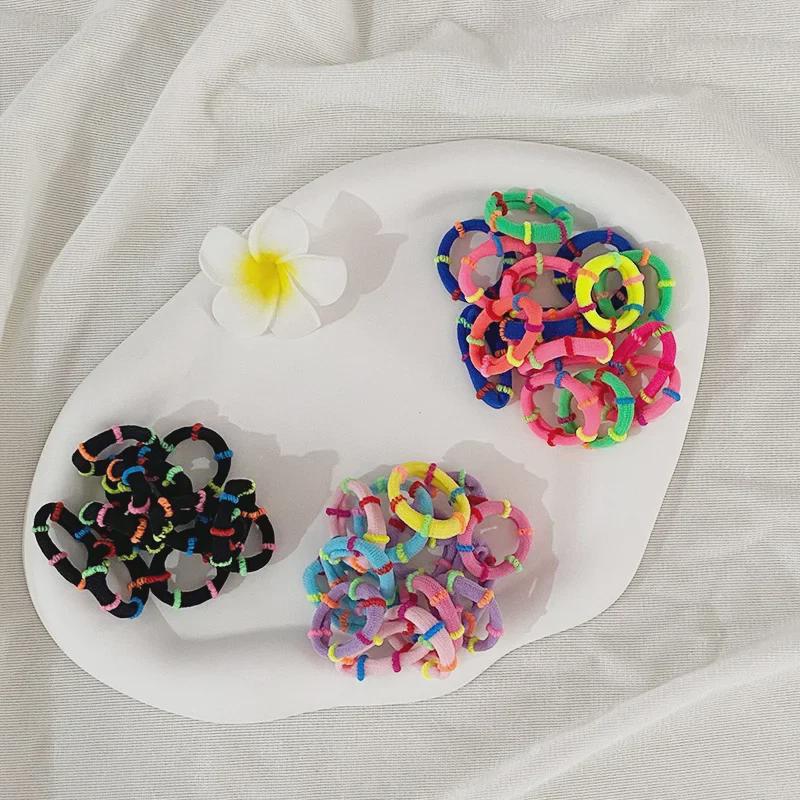 "Colorful Bamboo Ring Hair Ties for Kids - High Elasticity, Gentle On Hair"