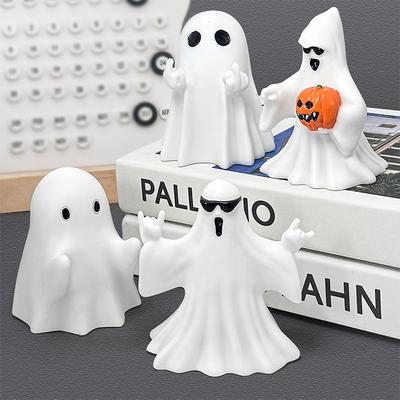 Halloween Ghost Figurine Ghost Decor Funny Cute Ghost Figurine Ghost Statue Halloween Decoration for Gift Props Tabletop Home Decor New Year's Gifts