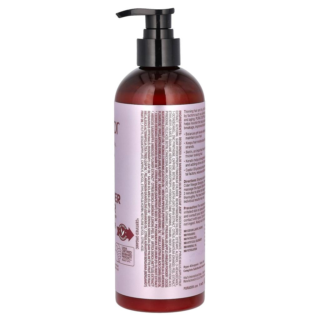 Pura D'or Кондиционер Thin2Thick с яблочным уксусом, 16 жидких унций (473 мл)