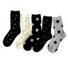 Star and Moon Polka Dot Socks for Women's Mid-calf In Autumn, Cute and Sweet Pile Socks, Trendy Long Socks
