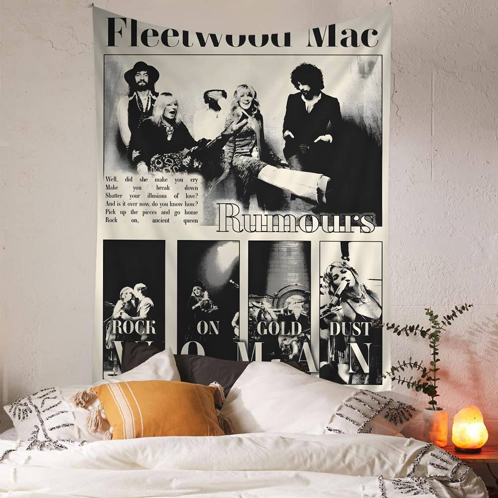 FFleetwood MMac Rock Band Printed Large Wall Tapestry Hanging Tarot Hippie Wall Rugs Dorm Art Home Decor