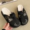 Fashion Winter Women Slippers Platform Clogs Outdoor Warm Plush Slides Buckle Design Slippers Comfortable Fur Casual Indoor Shoes 35-40