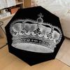 1 шт. Компактный ветрозащитный складной зонт с узором Crown Royal, Автоматический складной зонт, Автоматическое открытие/закрытие, Подарок-169