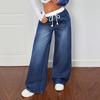 Women's Wide Leg Jeans Casual Highwaist Straight Denim Pants With Pockets