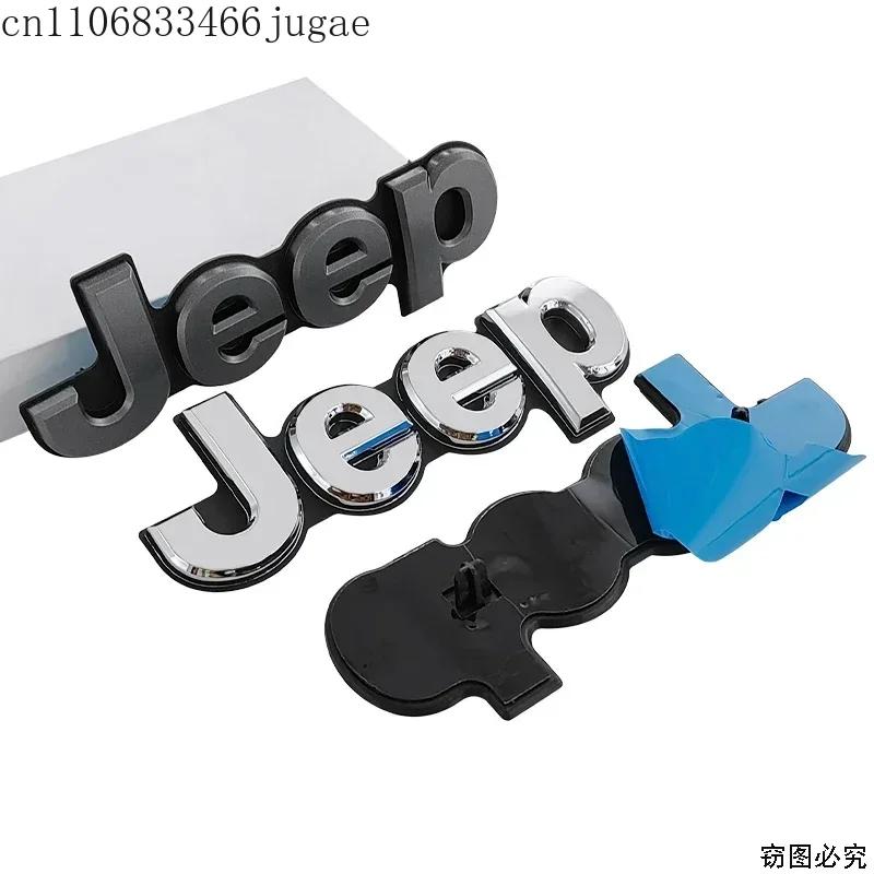 For JEEP Grand Cherokee Compass Wrangler Renegade JK JL Patriot Badge Auto Stickers Accessories ABS Car Front Grille Emblem AMR1