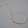 Vintage French Brass & Gold-Plated Pearl Branch Necklace for Women