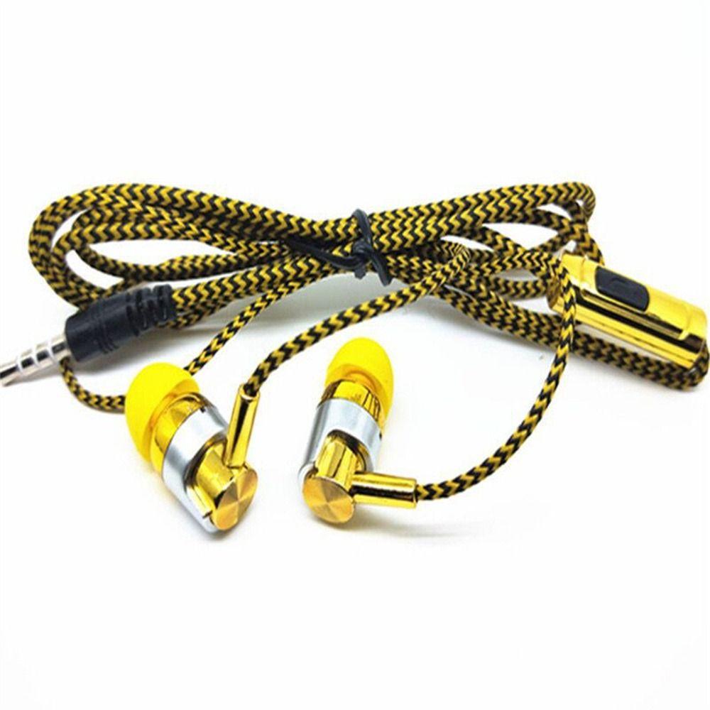 Braided Cord Weave Cable Wired Control 3.5mm Jack Earphone Earbuds In-ear Headset Wired Eraphone