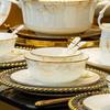 Jingdezhen European Gold-Rimmed 60-Piece Square Bone China Dinner Set